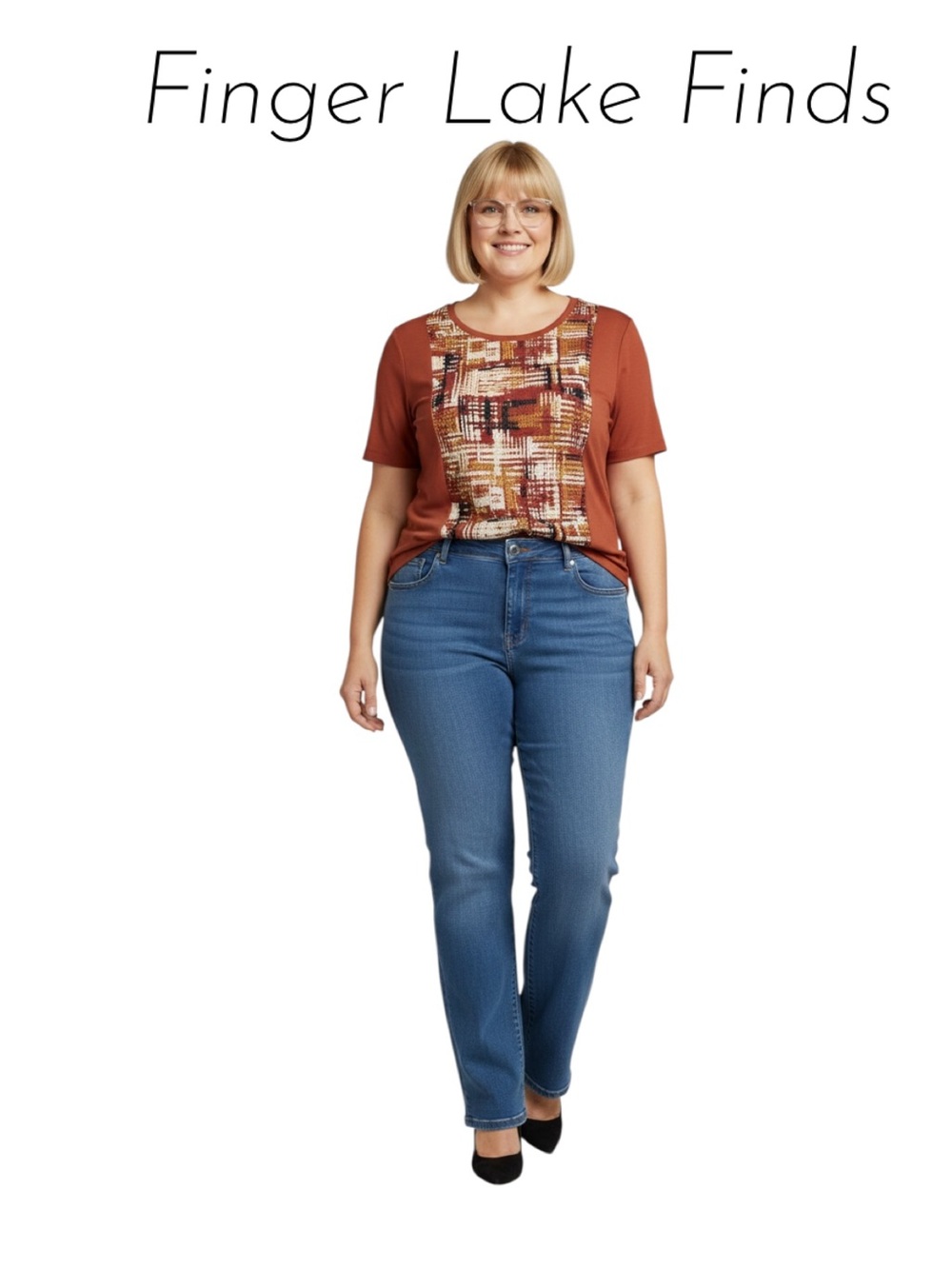 Ruby Rd. Straight Leg Stretch Jeans in Medium Blue Wash